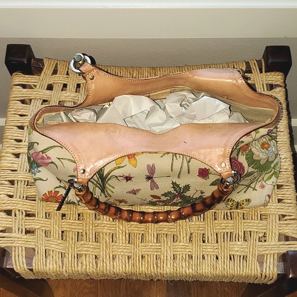 Gucci Flora Bamboo Top Handle Tote Bag (READ) - Picture 7 of 16